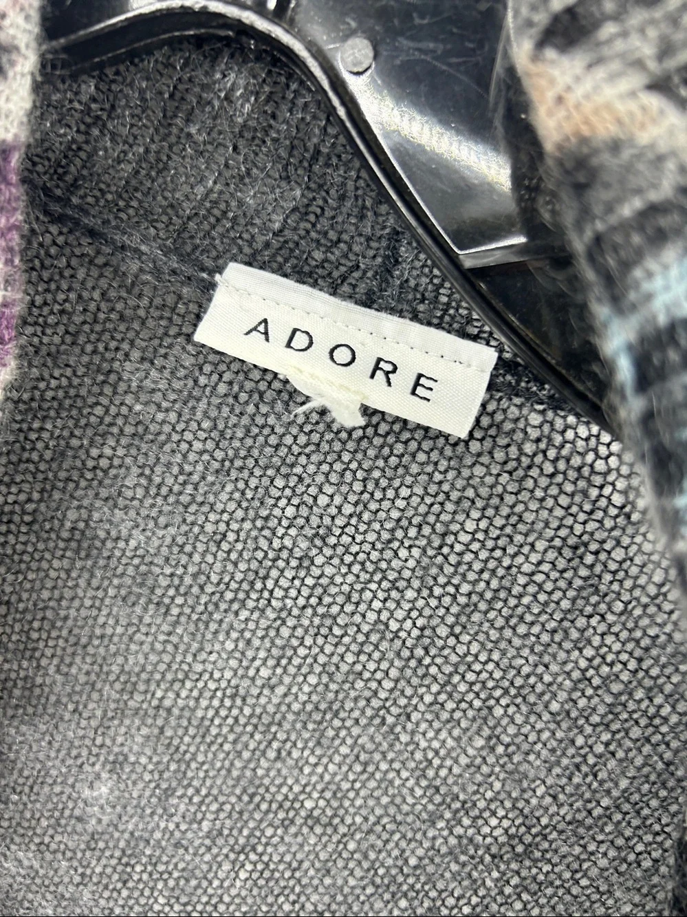 Adore Women’s Wool Mohair Cardigan Gray Lightweight Butterfly Wings L
